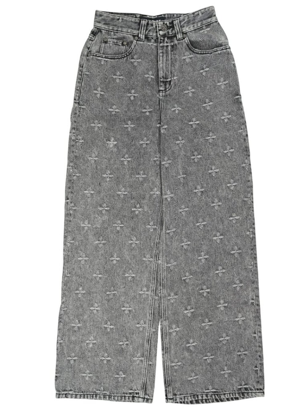 SMFK Garden Vintage Wide Leg Jeans in Grey